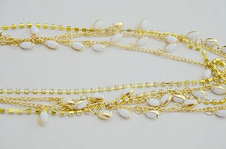 White Diamond Chain Headpiece with Fringe Hair Clip