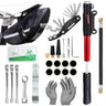 Bicycle Tire Repair Tool Kit & Bicycle Tire Pump Home Bike Tool Portable Patches Fixes Inflator Maintenance for Camping Travel Essentials Tool Bag