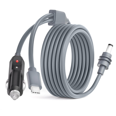 Starlink Mini Cable 2 in 1 USB C/Cigarette Lighter to DC Power Cable 10FT 100W Starlink Mini DC Power Cable 5.5*2.1mm to USB Type-C Car Cigarette Lighter Cable for Starlink Mini Accessories 18AWG 3M