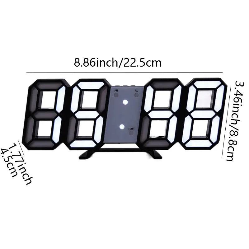 LED Digital Wall Clock with Alarm - Home Decor Item