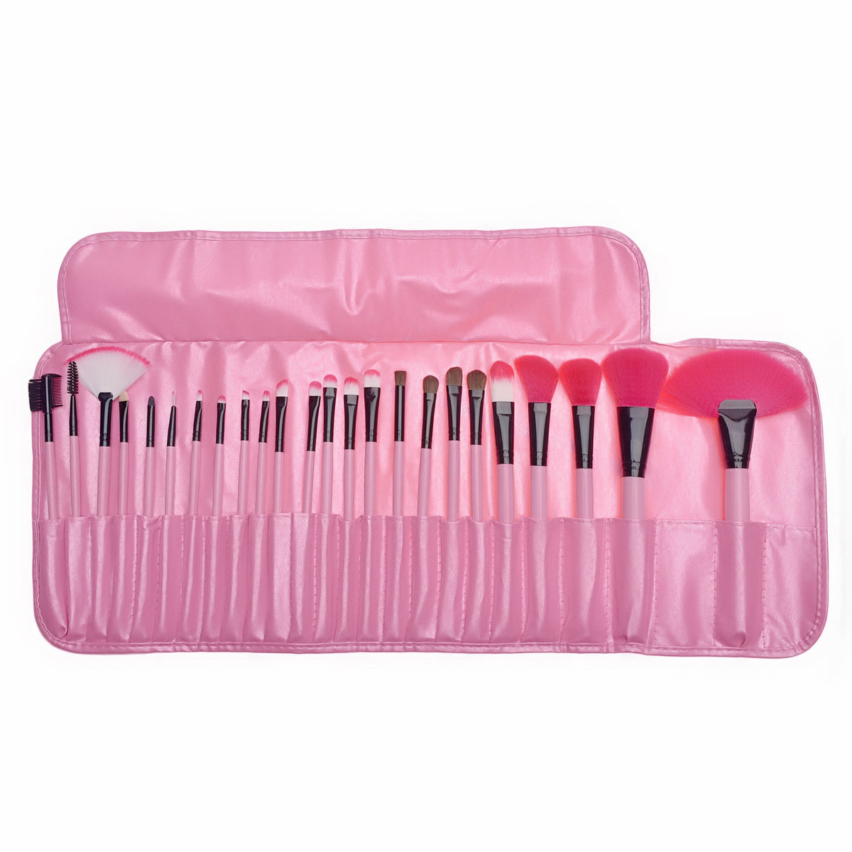 24-Piece Makeup Brush Set with Wooden Handles
