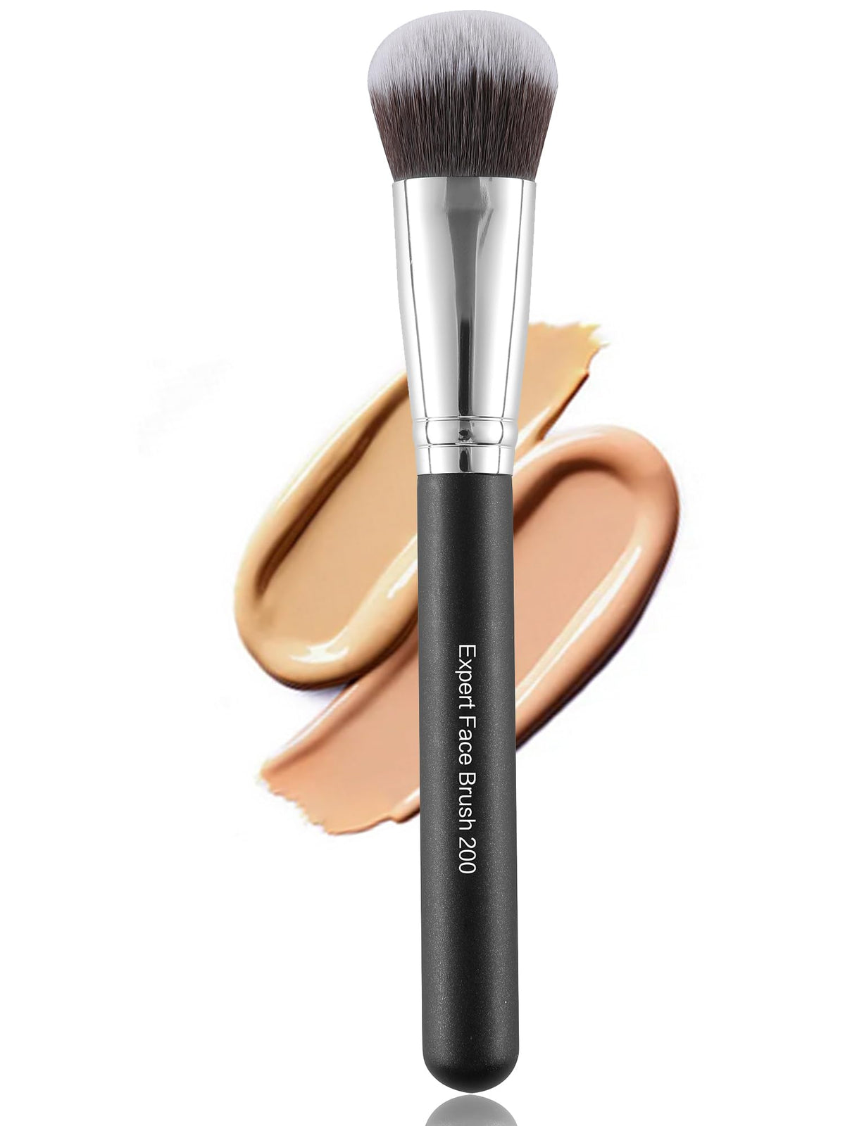 ENERGY Foundation Brush for Liquid Makeup Professional Vegan Makeup Brush for FoundationPowderContourBronzer Blending Contouring Dense Soft Face Brush Black 200