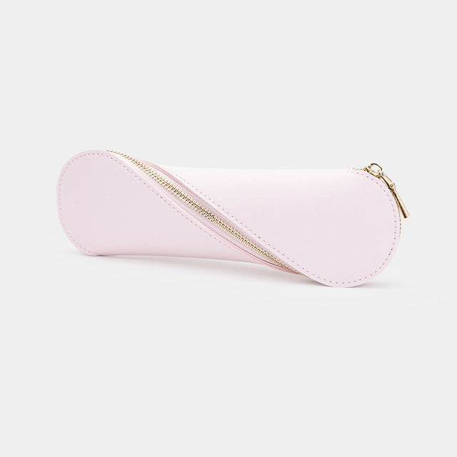 Slim Pencil Case Makeup Brush Holder with Zipper Pouch
