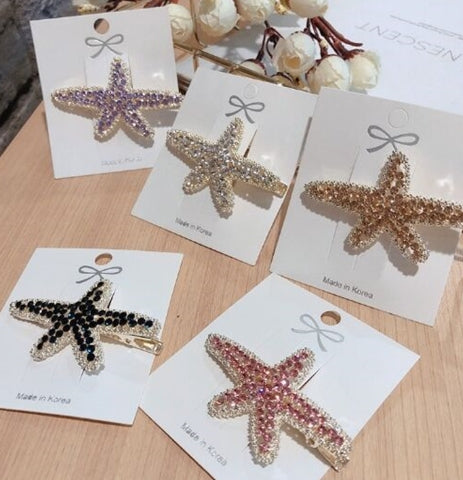 Starfish Hair Clip with Rhinestones
