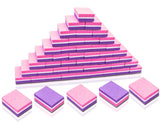 Mini Nail Buffers – 50PCS 100/180 Grit Square Fingernail Buffers Set Buffer Blocks Sanding Block Salon Quality Buffers of Nails Manicure Tool Shine Kit for Buffering Natural Nail (Purple-Pink)