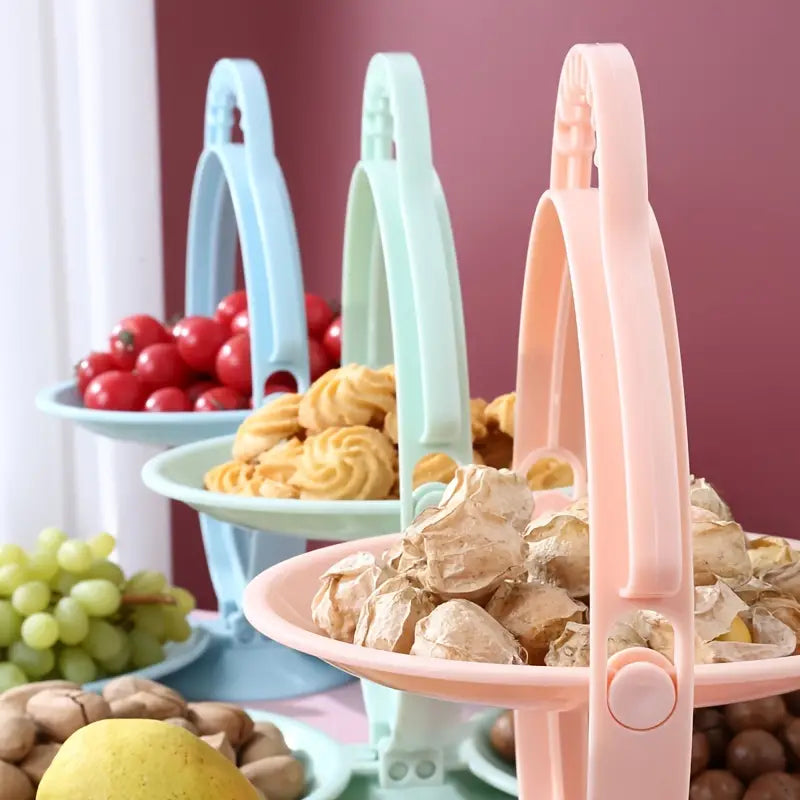 Sunshine Face Folding Fruit Plate and Snack Rack Organizer