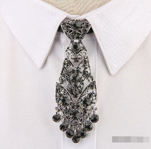 Trendy Unisex Metal Diamond Small Tie Accessories