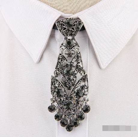 Trendy Unisex Metal Diamond Small Tie Accessories