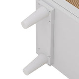 Drawers Rattan Storage Cabinet Rattan Drawer,for Bedroom,Living Room,White