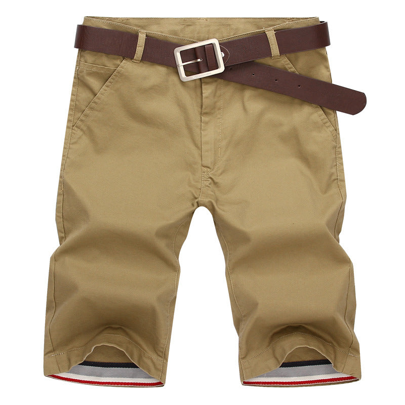 Men's Casual Solid Color Cotton-Linen Shorts