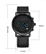 Men's Quartz Watch with Retro Waterproof Leather Strap