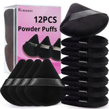 BEAKEY 12pcs Powder Puffs for Face Powder Triangle Powder Puff for Loose and Cosmetic Foundation Makeup Puff for Contouring Cloud Kiss Beauty Makeup Tools