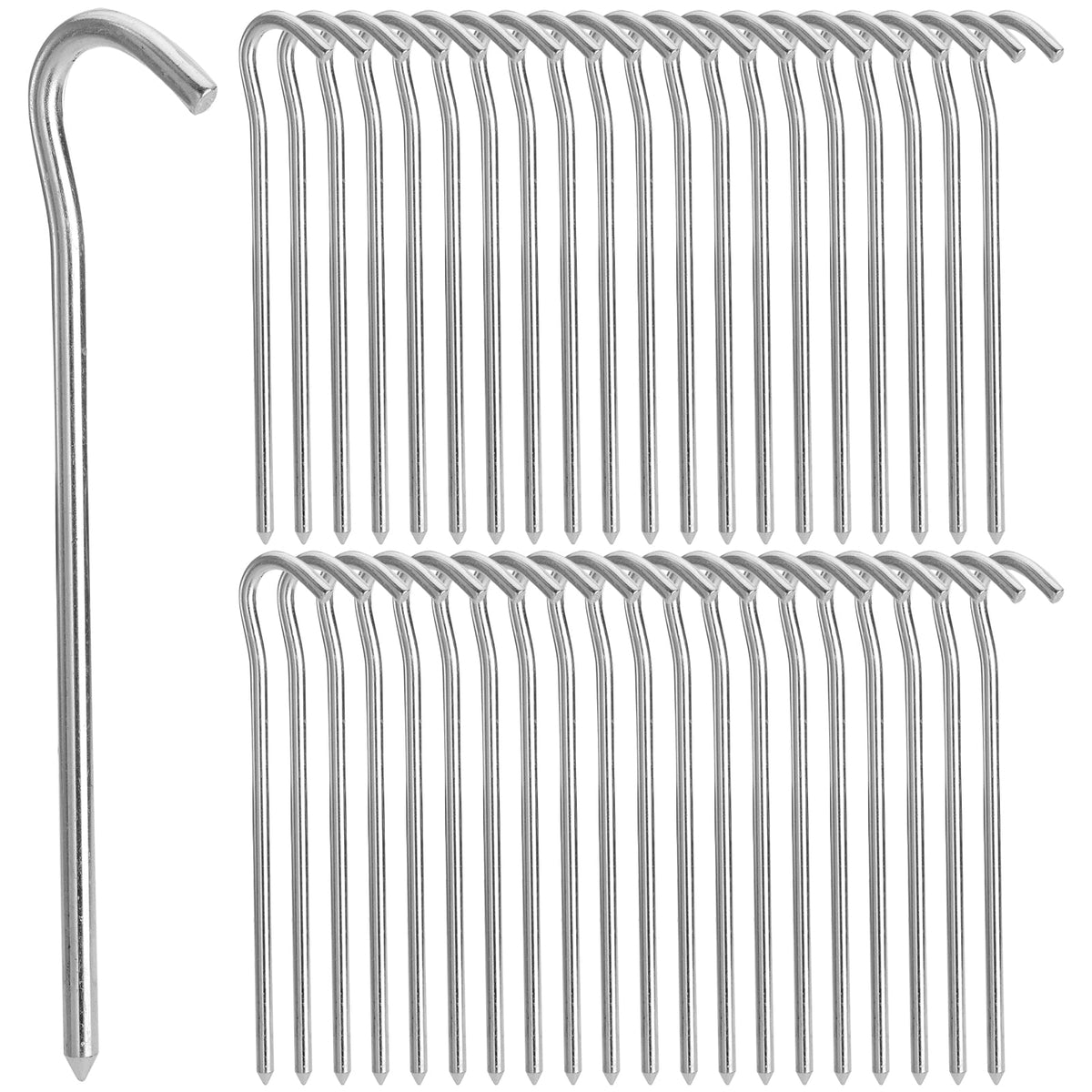 AVLA 40 Pack Tent Pegs 7 Inch Aluminium Tent Stakes Pegs with Hook Garden Edging Fence Hooks Landscape Pins Camping Pegs for Pitching Camping Tent