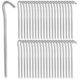 AVLA 40 Pack Tent Pegs 7 Inch Aluminium Tent Stakes Pegs with Hook Garden Edging Fence Hooks Landscape Pins Camping Pegs for Pitching Camping Tent