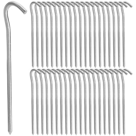 AVLA 40 Pack Tent Pegs 7 Inch Aluminium Tent Stakes Pegs with Hook Garden Edging Fence Hooks Landscape Pins Camping Pegs for Pitching Camping Tent
