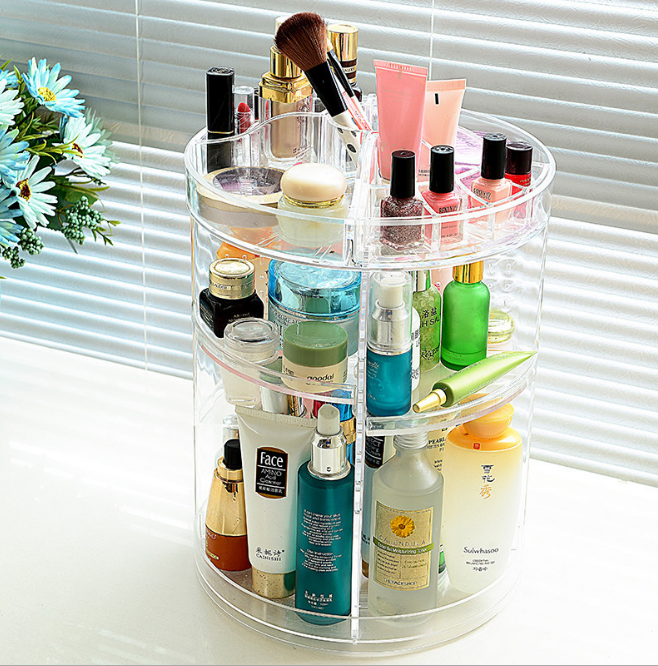 Acrylic Rotating Makeup Organizer Storage Rack