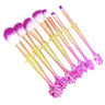 7-Piece Mermaid Makeup Brush Set in Yellow-Green Gradient
