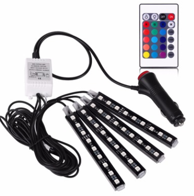 Car Atmosphere Lighting, 4x9 LED Strip Lights