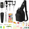Sosation 134 Pcs Fishing Tool Kit Fishing Pliers Kit Fishing Gear and Equipment Include Fish Hook Remover Fishing Lures Lip Gripper Fish Weigh Scale(Black)