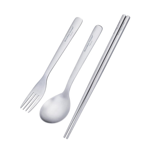iBasingo Titanium Utensils Set Long Handle Spoon Fork Square Chopsticks Ultralight Outdoor Camping Cutlery for Soup Portable Tableware Reusable Travel Flatware Ti1071T