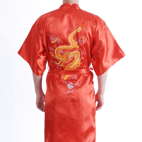 Embroidered Men's Nightgown for Home Wear