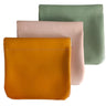 ALUXY 3Pcs Pocket/ Squeeze Cosmetic Bag Waterproof Leather No Zipper Self-Closing Portable Travel Makeup Pouch (A)