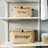 Vintage Foldable Cotton Linen Storage Box with Lid