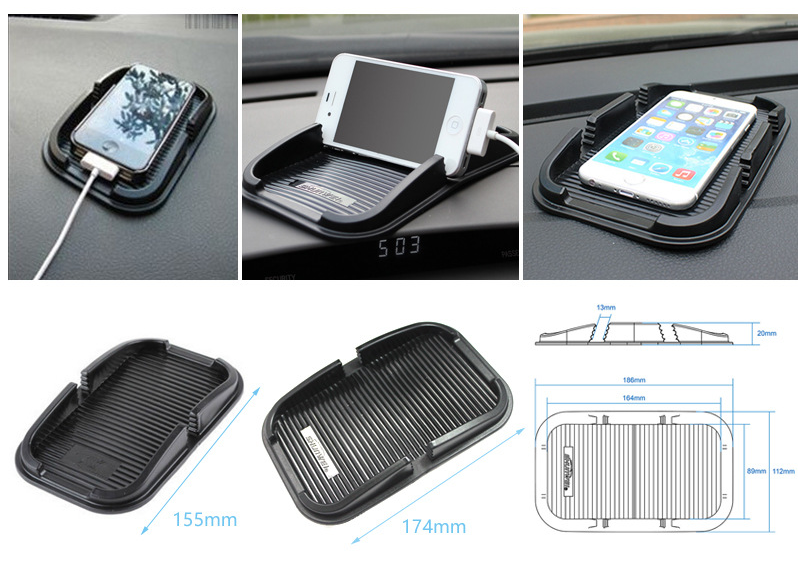 Car Phone Anti-Slip Mat, Navigation Holder, Storage Box