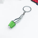 Car Modification Metal Keychain with Air Filter Pendant