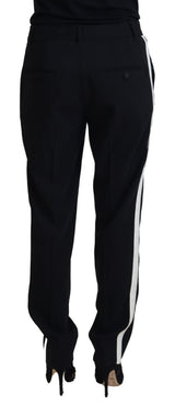 Dolce & Gabbana Elegant Black Wool-Silk Blend Trousers