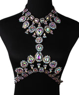 Fashionable Alloy Body Chain with Gemstone Pendant