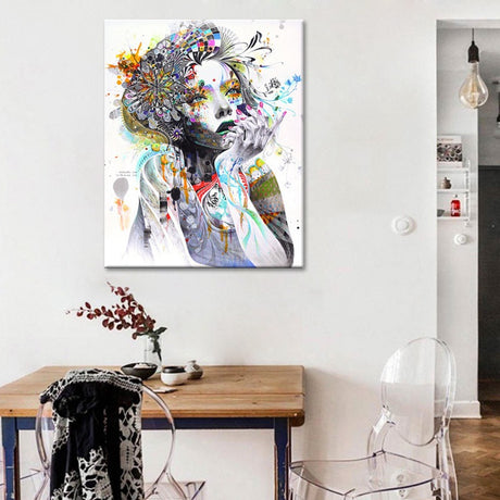 Abstract Watercolor Floral Canvas Art for Home Decor