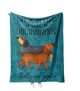 Cozy Flannel Dachshund Blanket for Home and Travel