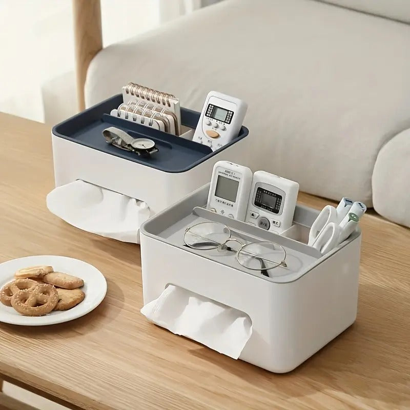 Gray Blue Multifunctional Tissue Organizer for Home