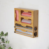 Bamboo Plastic Wrap Storage Box for Kitchen Freshness