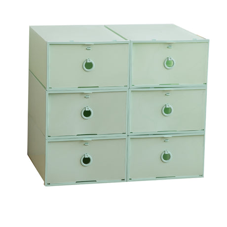 6-Pack Thick Transparent Drawer Shoe Storage Boxes