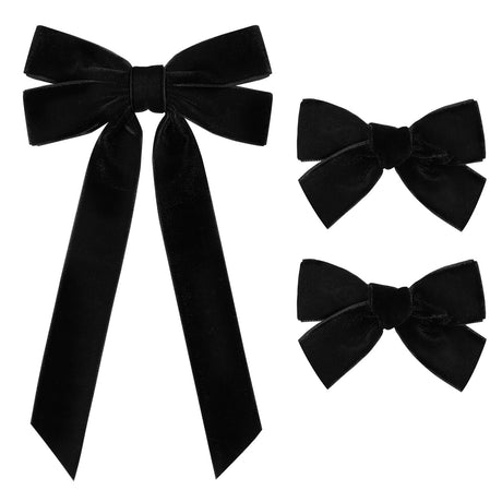 3PCS Velvet Hair Bow Black Hair Ribbon Clips for women Girls Fall Alligator Hair Clips Hair Accessories Toddlers Kids Teens