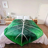 Leaf-Shaped Flannel Blanket for Home and Travel