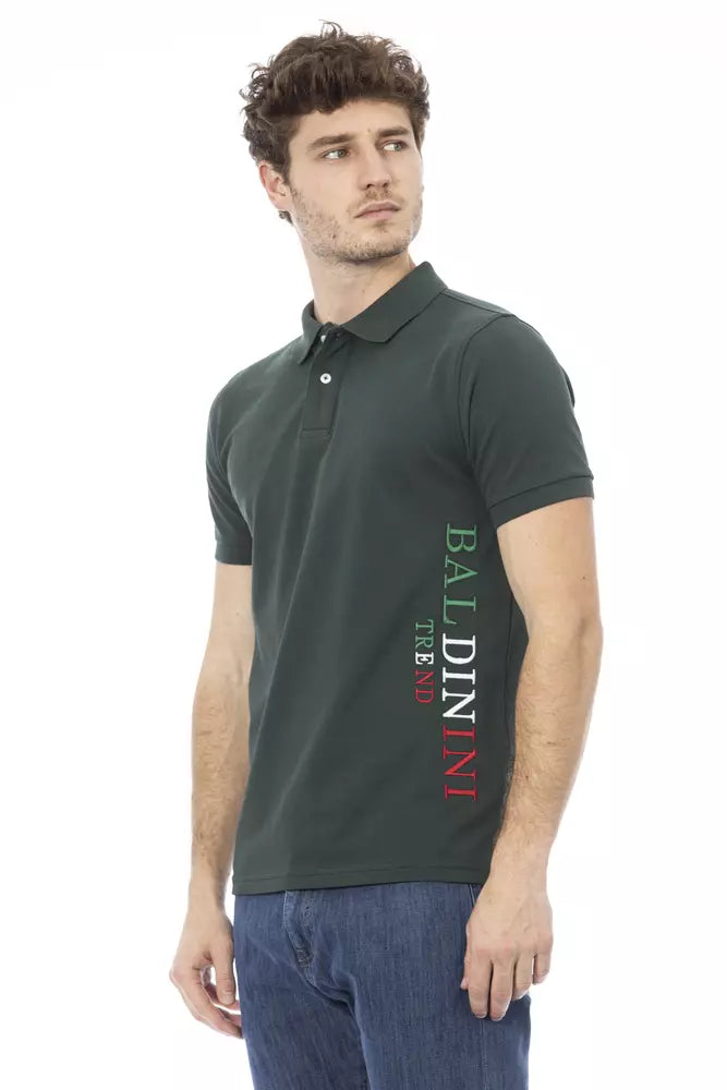 Baldinini Trend Green Cotton Men Polo Shirt