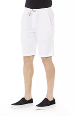 Baldinini Trend White Cotton Men's Bermuda Shorts