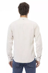 Baldinini Trend White Rayon Men Shirt