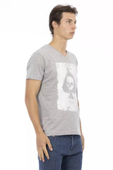 Trussardi Action Gray Cotton Men T-Shirt