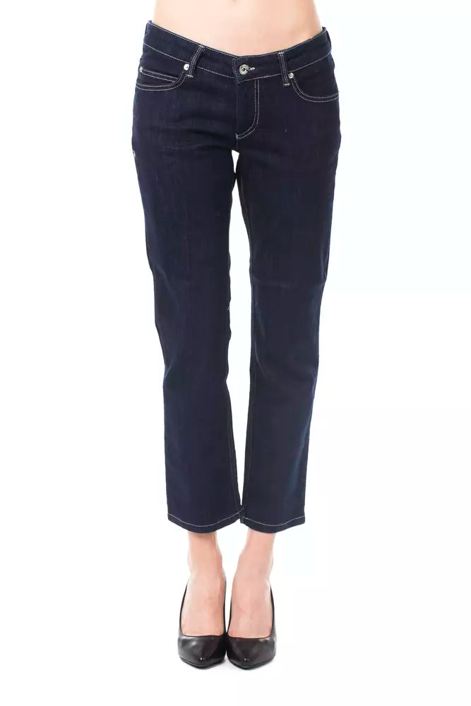 Ungaro Fever Blue Cotton Women Capri Jeans