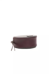 Pompei Donatella Chic Burgundy Small Oval Crossbody Bag