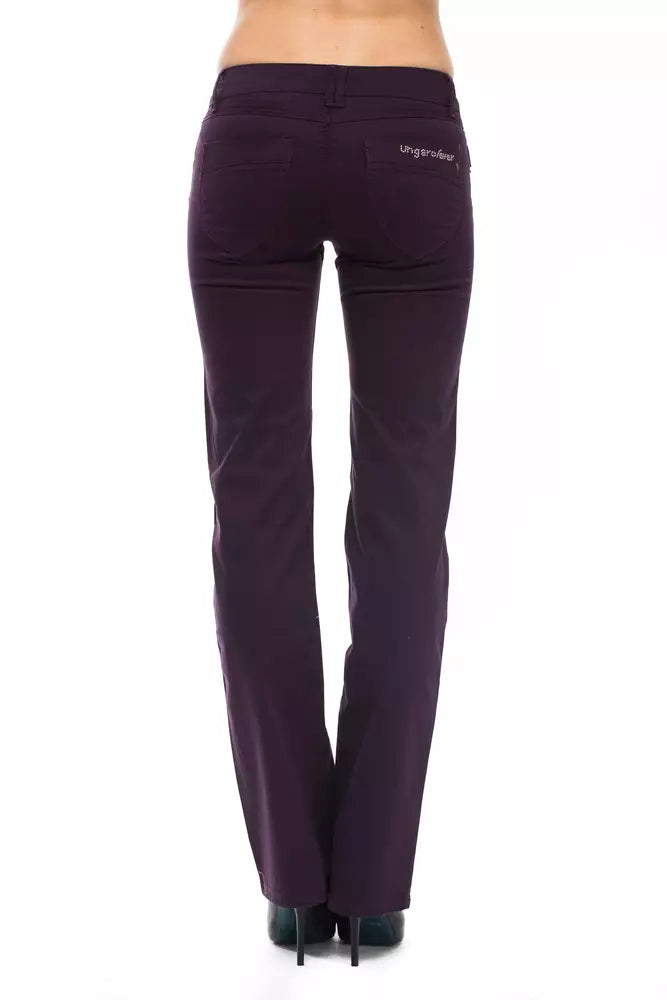 Ungaro Fever Purple Cotton Women Pants