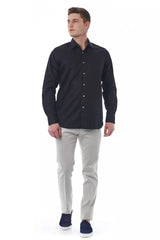 Bagutta Black Cotton Men Shirt