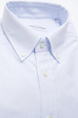 Robert Friedman Light Blue Cotton Men Shirt