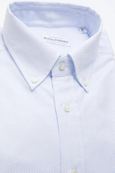 Robert Friedman Light Blue Cotton Men Shirt