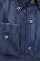 Robert Friedman Blue Cotton Men Shirt