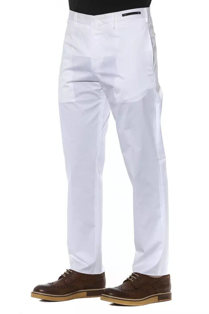 PT Torino White Cotton Men's Trouser